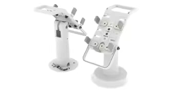 Swivel Mobile POS Terminal Stand – Adjustable Credit Card Machine Holder, 360° Rotating POS Mount, Anti-Slip Base, Universal Fit for Payment Terminals (Verifone, Ingenico, Square) (White)